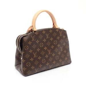 Louis Vuitton Palais Handbag Canvas Leather Monogram Brown